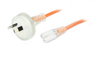 3M Wall Plug to IEC C7 Medical Power Cable in Orange