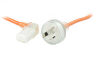 3M Wall Plug to Right Angle IEC C13 Medical Power Cable in Orange