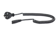 2M Wall Plug to IEC C7 Power Cable with Curly Cord