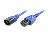 1M IEC C14 to C15 High Temperature Power Cable in Blue