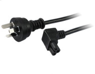 2M Wall Plug to 90 Degree Down Angle IEC C5 Cloverleaf Power Cable