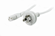 3M Wall Plug to IEC C13 Power Cable in White