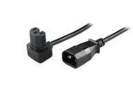 2M IEC C14 to Upward Right Angle C15 Power Cable