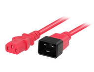 1M IEC C13 to C20 Power Cable in Red