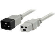 1M IEC C19 to C20 Power Cable in Grey