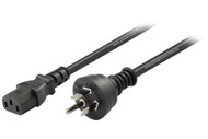 1M Wall Plug to IEC C13 Power Cable with Round Earth Pin