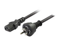 2M Wall Plug to IEC C13 Power Cable with Round Earth Pin