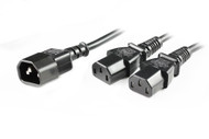 0.5M IEC C14 to 2 x C13 Y Power Cable