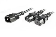 1M IEC C14 to 2 x C13 Y Power Cable