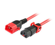 1M IEC C13 to C14 Power Cable with IEC Lock on Both Ends