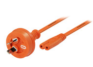 5M Wall Plug to IEC C7 Power Cable in Orange