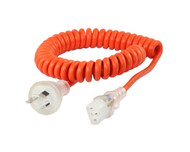 3M Wall Plug to IEC C13 Medical Power Cable with Curly Cord