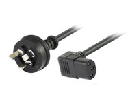 1M Wall Plug to Down Angle IEC C13 Power Cable