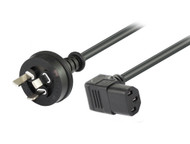 2M Wall Plug to Down Angle IEC C13 Power Cable