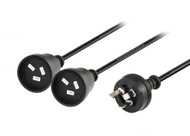 0.5M Black Power Extension Y Splitter Cable