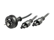 2M Wall Plug to dual IEC C5 Cloverleaf Power Y Cable