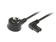 2M Right Angle Wall Plug to Right Angle IEC C7 Power Cable