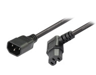 2M IEC C14 to Left Angle C15 High Temperature Power Cable