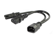 0.3M IEC C14 to IEC C13 & IEC C7 Splitter Cable