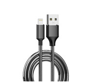 1M Lightning Cable Heavy Duty with Metal Connector and Steel Braided Cord