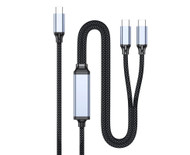 1.5M USB Type C To Dual Type-C 1 to 2 Splitter Cable Fast Charging 100W 5A 20V Quick Charge QC 4.0 PD