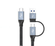 1M USB 3.2 GEN2x2 Type-C M To Dual Head Type-C / USB AM Cable Supports 20Gbps, 100W,4K /10Gbps, 60W