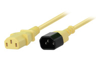 1.5M IEC C13 to C14 Power Cable in Yellow
