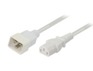 2M IEC C13 to C20 Power Cable in White