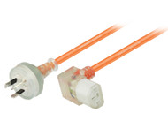 2M Wall Plug to Up Angle IEC C13 Medical Power Cable in Orange
