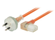2M Wall Plug to Left Angle IEC C13 Medical Power Cable in Orange