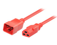 1.5M IEC C20 to C21 High Temperature Power Cable in Red with AUS/NZ Approvals