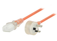 3M Right Angle Wall Plug to IEC C13 Medical Power Cable in Orange
