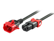 2M IEC C14 to C15 High Temperature Power Cable with Dual IEC Locks