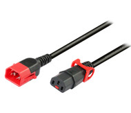 1M IEC C13 to C14 Power Cable with IEC Lock on Both Ends