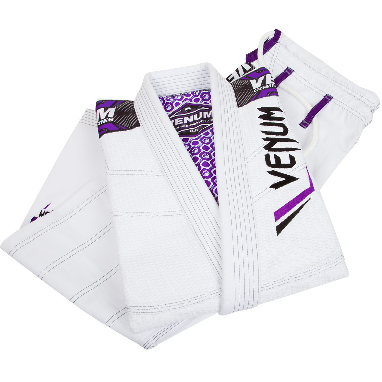 Venum Elite Jiu Jitsu Gi in White and purple.  Now available at www.thejiujitsushop.com Front of gi in white and purple

Enjoy free shipping from The Jiu Jitsu Shop.  Top quality brazilian jiu-jitsu gear for men women and kids.