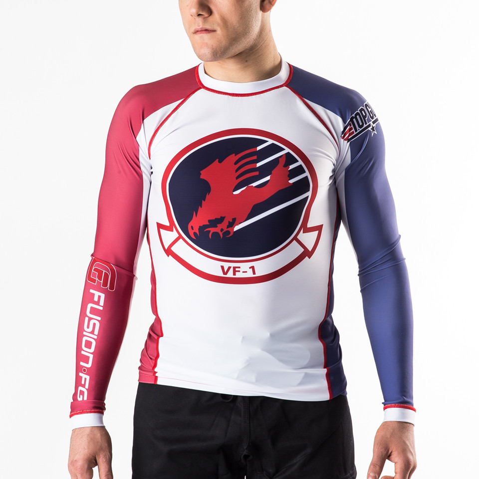 Fusion FG Top Gun Goose Volleyball Rashguard available at www.thejiujitsushop.com volleyball, Goose, Aviators, Tom Cruise.  All things that remind of the 1980s Top Gun fans rejoice amazing rashguard is now here.

Enjoy Free Shipping from The Jiu Jitsu Shop today!