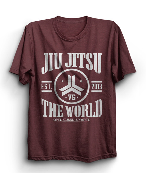OGA Jiu Jitsu vs The World Cardinal Heather T-Shirt.  Available at www.thejiujitsushop.com

Open Guard Apparel free shipping from The Jiu Jitsu Shop. 