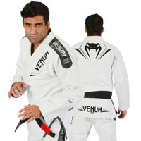 Venum Elite Jiu Jitsu Gi in white and silver.  Now available at www.thejiujitsushop.com Front of gi is white with great silver accents 

Enjoy free shipping from The Jiu Jitsu Shop.  Top quality brazilian jiu-jitsu gear for men women and kids.