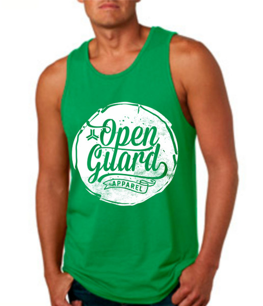 OGA Circle Flow Tank in Green and White Ink.  available at www.thejiujitsushop.com or www.openguardapparel.com 