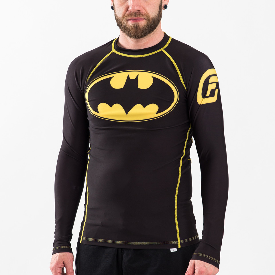 Fusion FG Batman Logo BJJ Long Sleeve Rashguard Black The Jiu