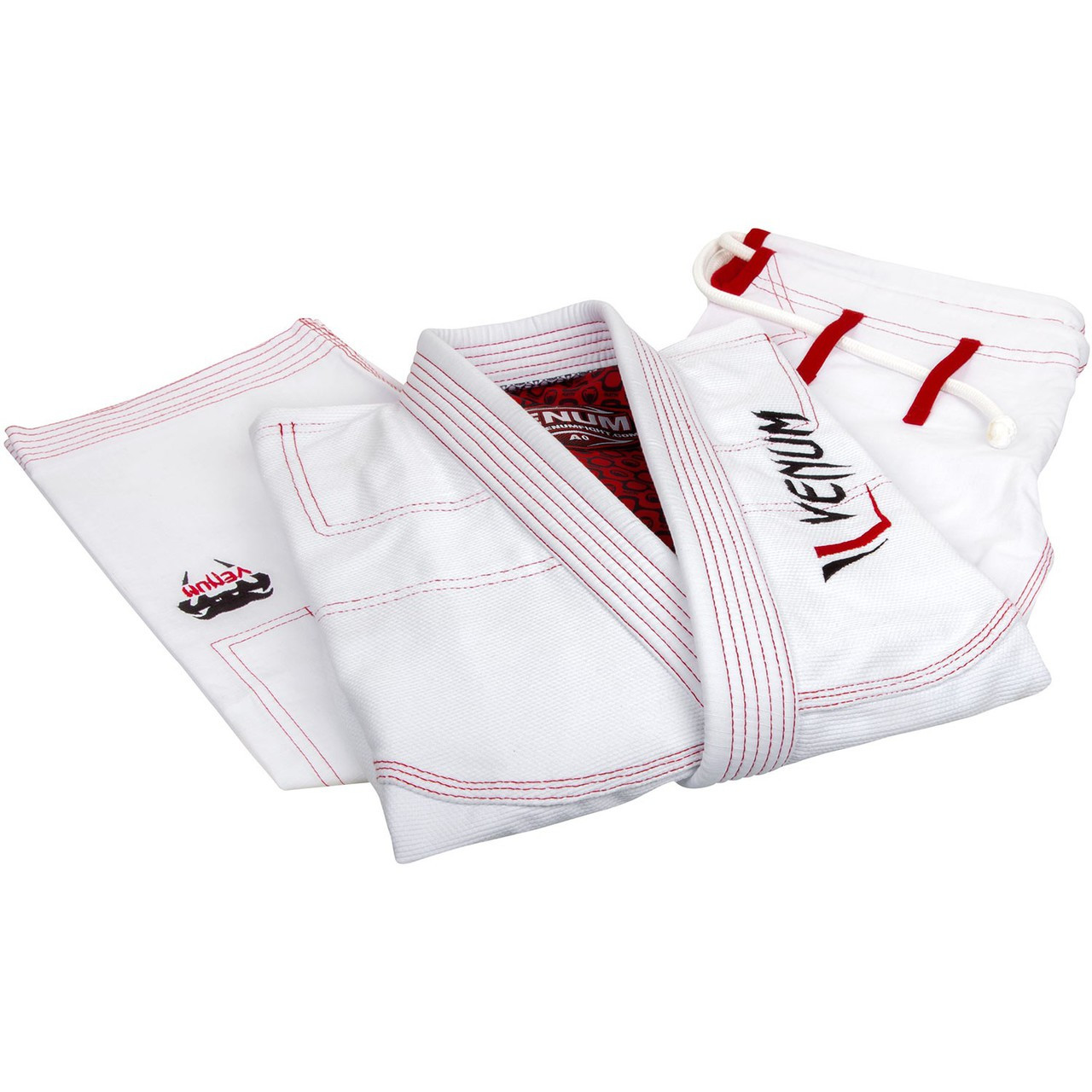 Folded white and red gi Venum Elite Light BJJ GI in White is now available at www.thejiujitsushop.com

Enjoy Free Shipping from The Jiu Jitsu Shop today! 