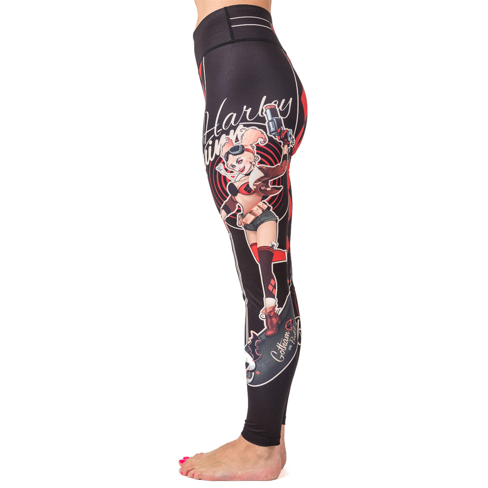 Juniors' Harley Quinn Active Spandex Leggings-XX-Large 