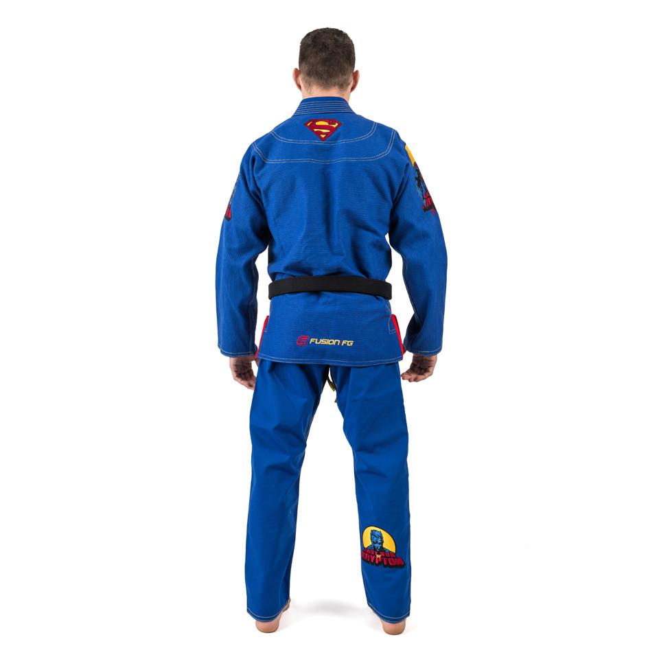back of the gi Fusion FG Superman The last son of krypton bjj gi.  Available at www.thejiujitsushop.com

Enjoy free shipping from The Jiu Jitsu Shop today