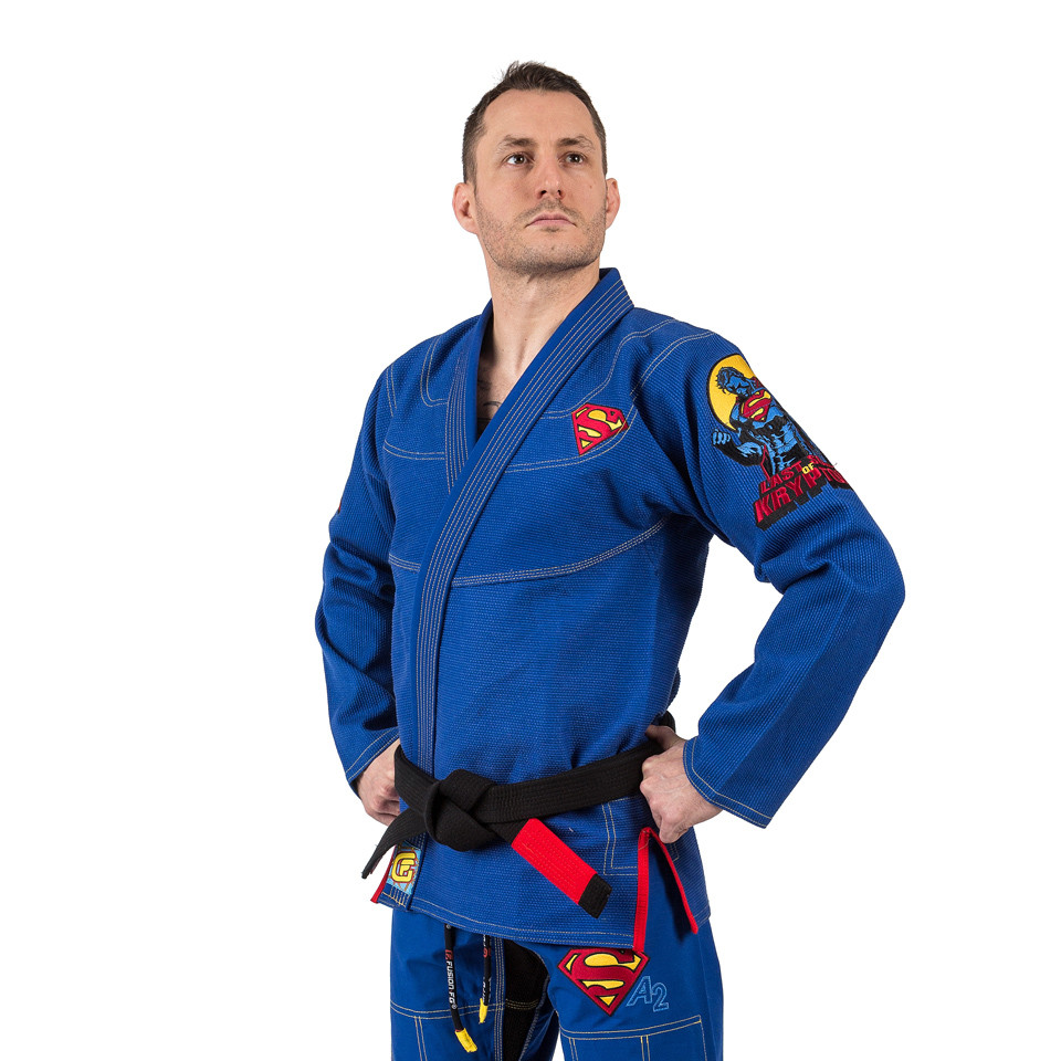 Fusion FG Superman The last son of krypton bjj gi.  Available at www.thejiujitsushop.com

Enjoy free shipping from The Jiu Jitsu Shop today