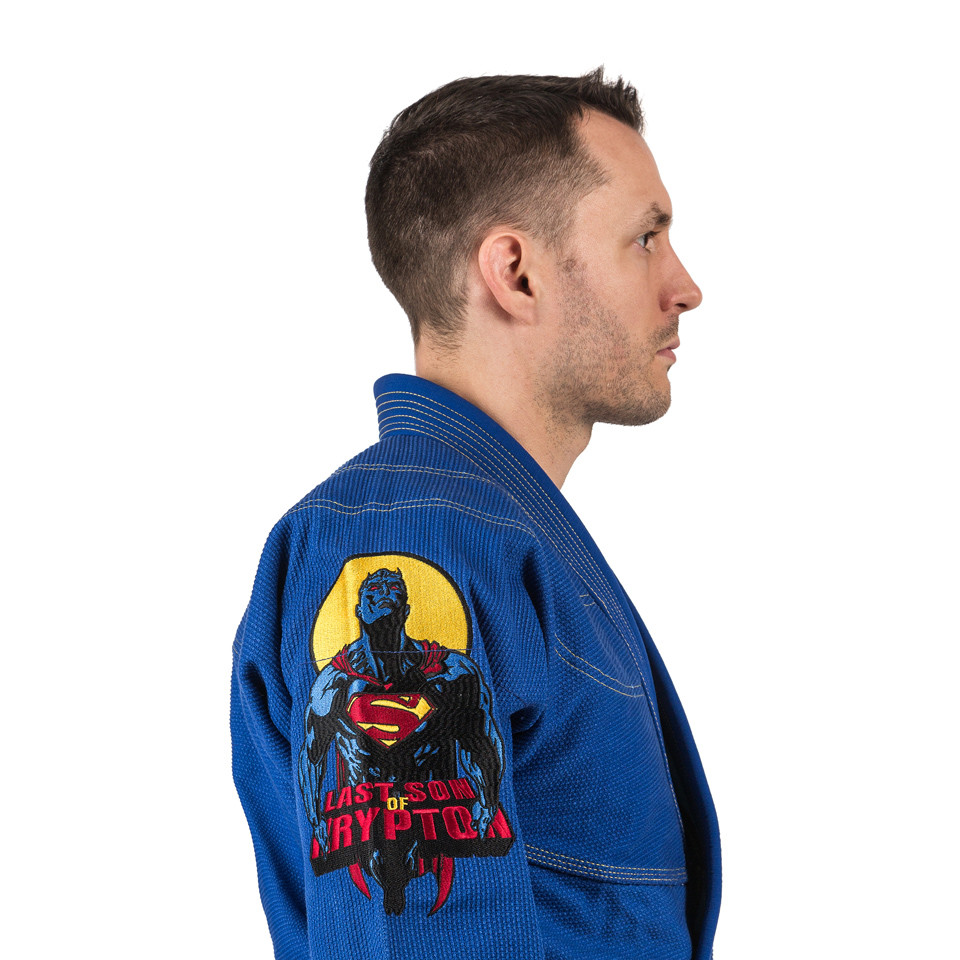side view of the Fusion FG Superman The last son of krypton bjj gi.  Available at www.thejiujitsushop.com

Enjoy free shipping from The Jiu Jitsu Shop today