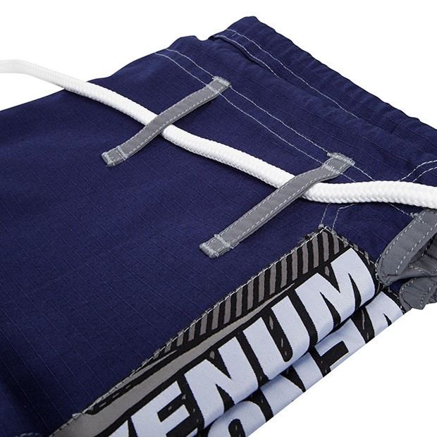Venum Elite BJJ Gi Navy Blue pants patches @ www.thejiujitsushop.com