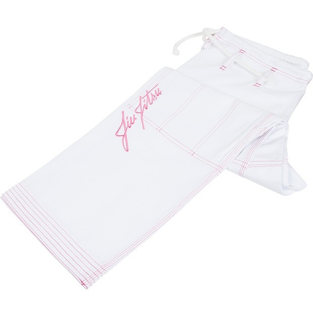 Venum Challenger 2.0 Women's White and Pink Jiu Jitsu Gi pants white and pink jiu jitsu  @ www.thejiujitsushop.com