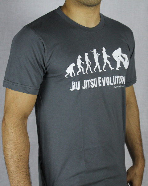 OGA Jiu Jitsu Evolution Brazilian Jiu JItsu T-Shirt in Grey. 

Free Shipping from The Jiu Jitsu Shop.