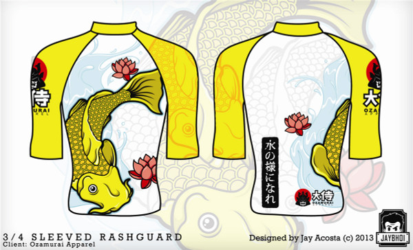 Kozamurai Yellow Koi Adult Rashguard @ www.thejiujitsushop.com