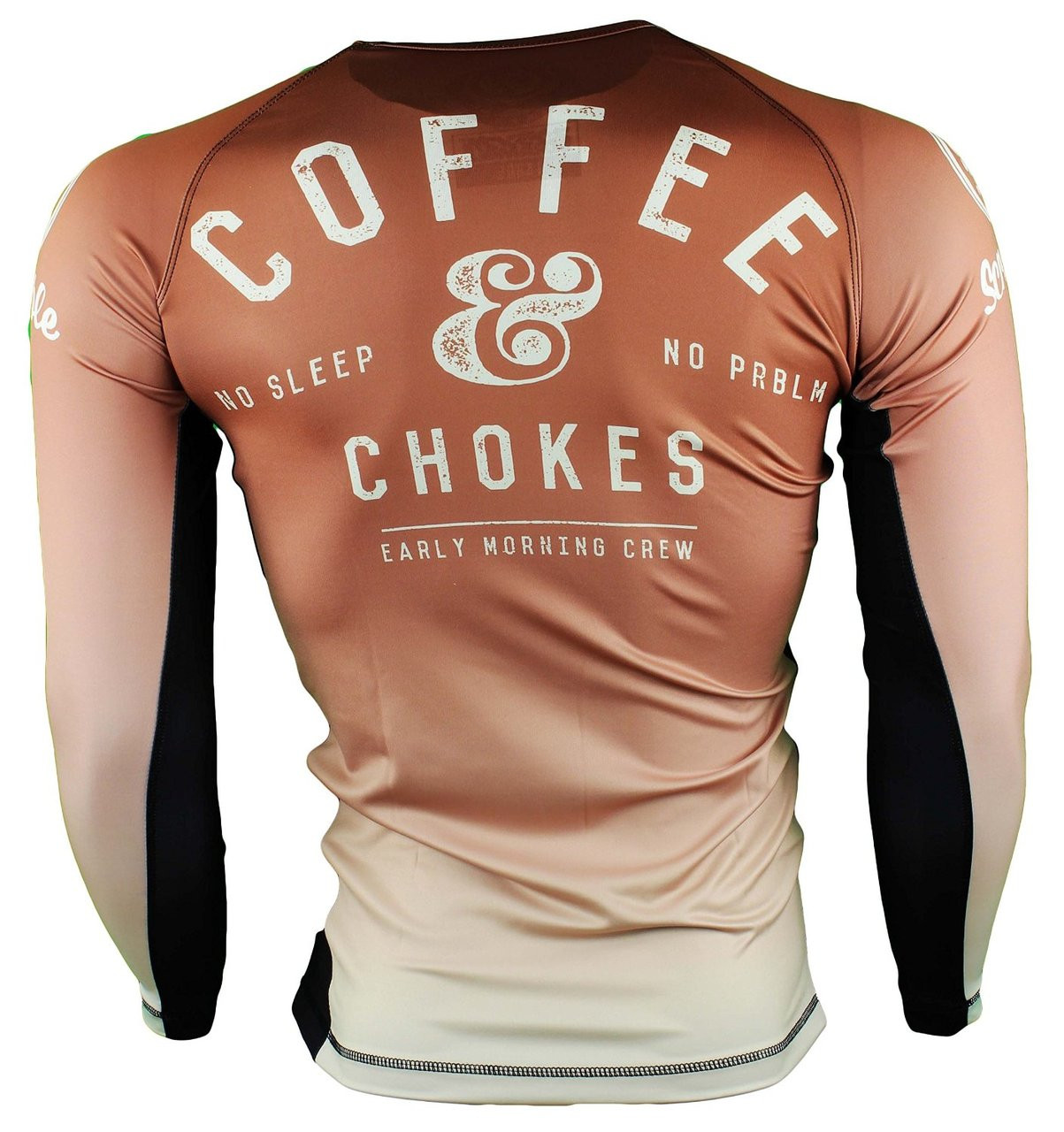 Scramble Coffee And Chokes Rashguard Start your day off right The Jiu Jitsu Shop